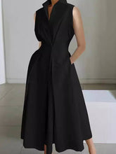 Vertical Collar V-neck A- Shaped Dress